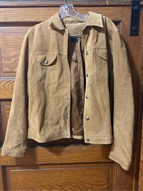 Ralph Lauren Tan Suede Snap-Front Jacket
